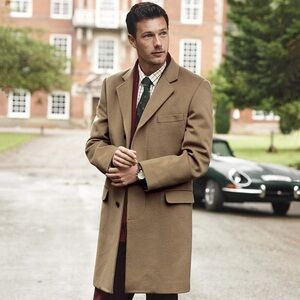 Samuel Windsor Overcoat Mens 36 Brown Wool Cashmere Overcoat